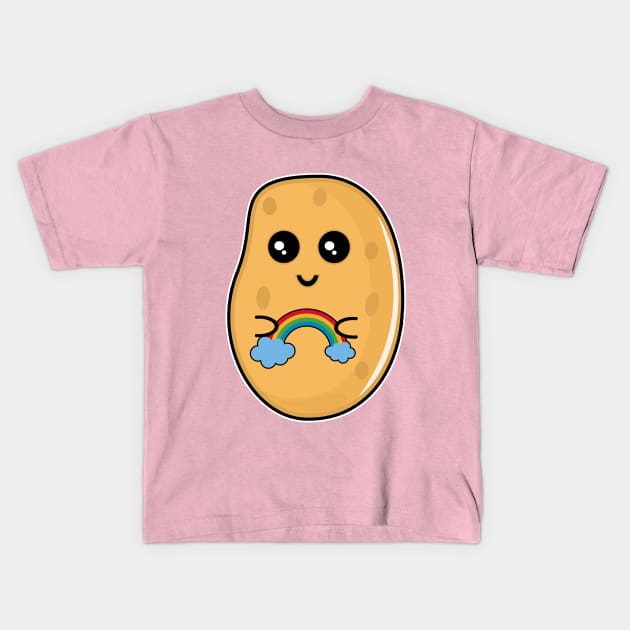 Potato with a rainbow Kids T-Shirt by LunaMay